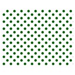 Polka Dots - Dark Green on White Double Sided Flano Blanket (Medium)