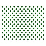 Polka Dots - Dark Green on White Double Sided Flano Blanket (Large)