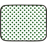 Polka Dots - Dark Green on White Fleece Blanket (Mini)