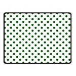 Polka Dots - Dark Green on White Double Sided Fleece Blanket (Small) (Two Sides)