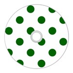 Polka Dots - Dark Green on White CD Wall Clock