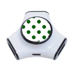 Polka Dots - Dark Green on White Portable USB Hub (One Side)