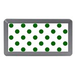 Polka Dots - Dark Green on White Memory Card Reader (Mini)