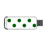 Polka Dots - Dark Green on White Portable USB Flash (One Side)