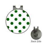 Polka Dots - Dark Green on White Golf Ball Marker Hat Clip