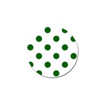 Polka Dots - Dark Green on White Golf Ball Marker