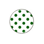 Polka Dots - Dark Green on White Hat Clip Ball Marker