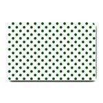 Polka Dots - Dark Green on White Small Doormat