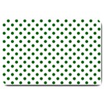 Polka Dots - Dark Green on White Large Doormat