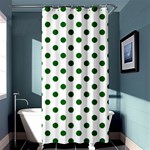 Polka Dots - Dark Green on White Shower Curtain 36  x 72  (Stall)