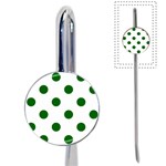 Polka Dots - Dark Green on White Book Mark