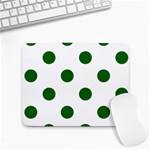 Polka Dots - Dark Green on White Small Mousepad