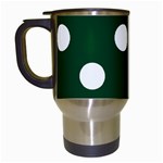 Polka Dots - White on Forest Green Travel Mug (White)