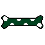 Polka Dots - White on Forest Green Magnet (Dog Bone)