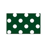 Polka Dots - White on Forest Green Sticker Rectangular (100 pack)