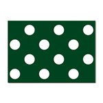 Polka Dots - White on Forest Green Sticker A4 (10 pack)