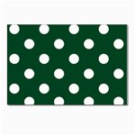 Polka Dots - White on Forest Green Postcard 4 x 6  (Pkg of 10)