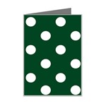 Polka Dots - White on Forest Green Mini Greeting Card