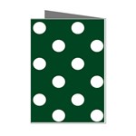 Polka Dots - White on Forest Green Mini Greeting Cards (Pkg of 8)