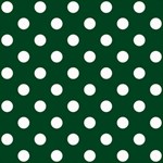 Polka Dots - White on Forest Green ScrapBook Page 8  x 8 