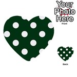 Polka Dots - White on Forest Green Multi-purpose Cards (Heart)