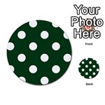 Polka Dots - White on Forest Green Multi-purpose Cards (Round)