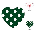 Polka Dots - White on Forest Green Playing Cards (Heart)