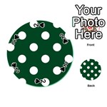 Polka Dots - White on Forest Green Playing Cards 54 (Round)