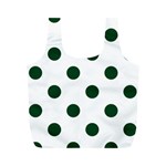 Polka Dots - Forest Green on White Full Print Recycle Bag (M)