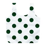 Polka Dots - Forest Green on White Full Print Recycle Bag (L)