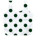 Polka Dots - Forest Green on White Full Print Recycle Bag (XL)