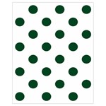 Polka Dots - Forest Green on White Drawstring Bag (Small)