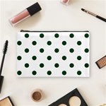 Polka Dots - Forest Green on White Cosmetic Bag (M)