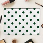 Polka Dots - Forest Green on White Cosmetic Bag (XL)