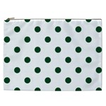 Polka Dots - Forest Green on White Cosmetic Bag (XXL)