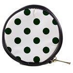 Polka Dots - Forest Green on White Mini Makeup Bag