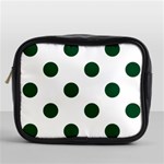 Polka Dots - Forest Green on White Mini Toiletries Bag (One Side)