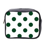 Polka Dots - Forest Green on White Mini Toiletries Bag (Two Sides)