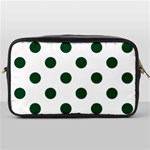 Polka Dots - Forest Green on White Toiletries Bag (One Side)