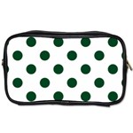 Polka Dots - Forest Green on White Toiletries Bag (Two Sides)