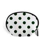 Polka Dots - Forest Green on White Accessory Pouch (Small)