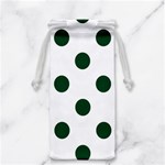 Polka Dots - Forest Green on White Jewelry Bag