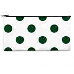 Polka Dots - Forest Green on White Pencil Case