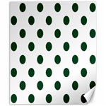 Polka Dots - Forest Green on White Canvas 8  x 10 