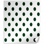 Polka Dots - Forest Green on White Canvas 20  x 24 