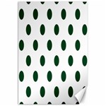 Polka Dots - Forest Green on White Canvas 20  x 30 