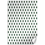 Polka Dots - Forest Green on White Canvas 24  x 36 