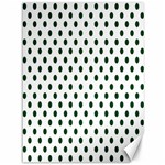 Polka Dots - Forest Green on White Canvas 36  x 48 