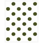 Polka Dots - Army Green on White Drawstring Bag (Small)