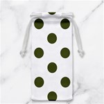 Polka Dots - Army Green on White Jewelry Bag